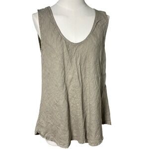 Michael Farrell Lagenlook Tank Top Scoop Neck Relaxed Taupe OS Women